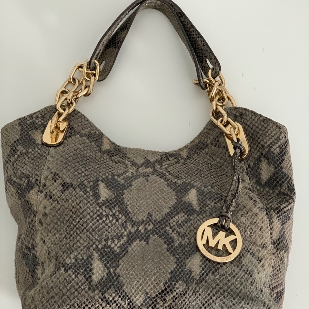 Michael Kors Python Print Hobo Handbag - Picture 1 of 11